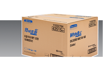 유한킴벌리 와이프올 OILSORB 유흡착재 매트 중형 160매 엠보 박스 산업 현장 오일 흡착 전문 와이퍼